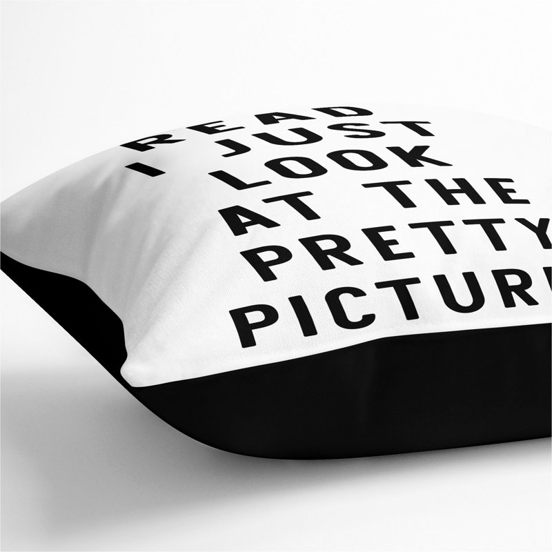 Don't Read Typography Square Throw Cushion, Black, 40cm H x 40cm W x 15cm D