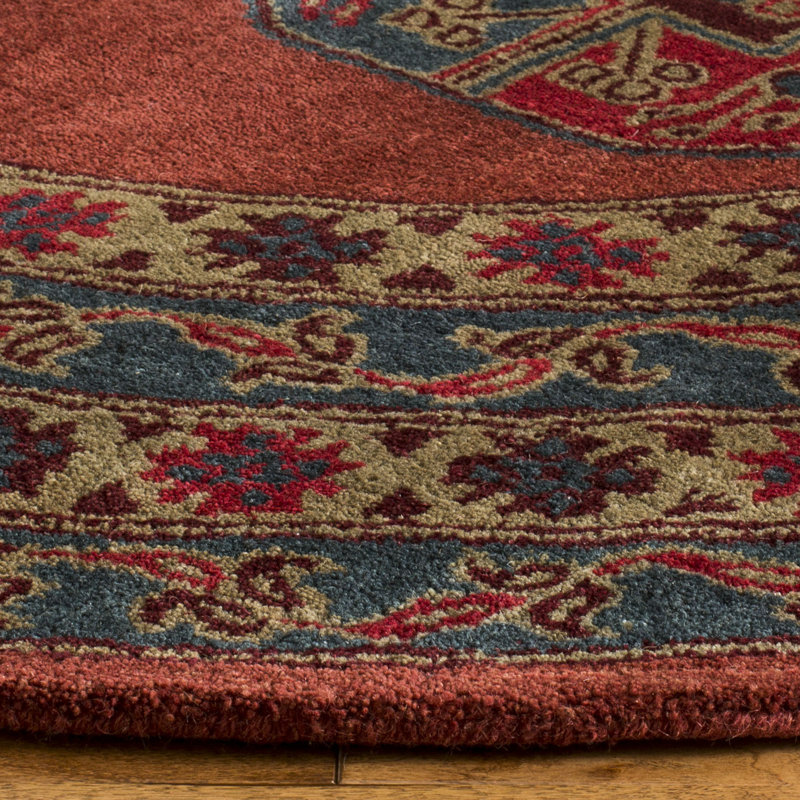 Tapis oriental rouge en laine / coton / latex touffeté à la main Wahcheechee, Rectangle 8 pi x 10 pi