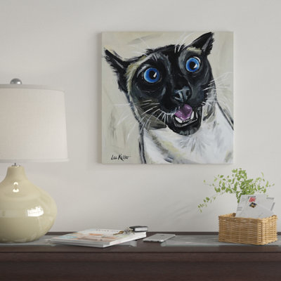 « drôle siamois cat marley » par hippie hound studios, reproduction d’impression sur toile tendue