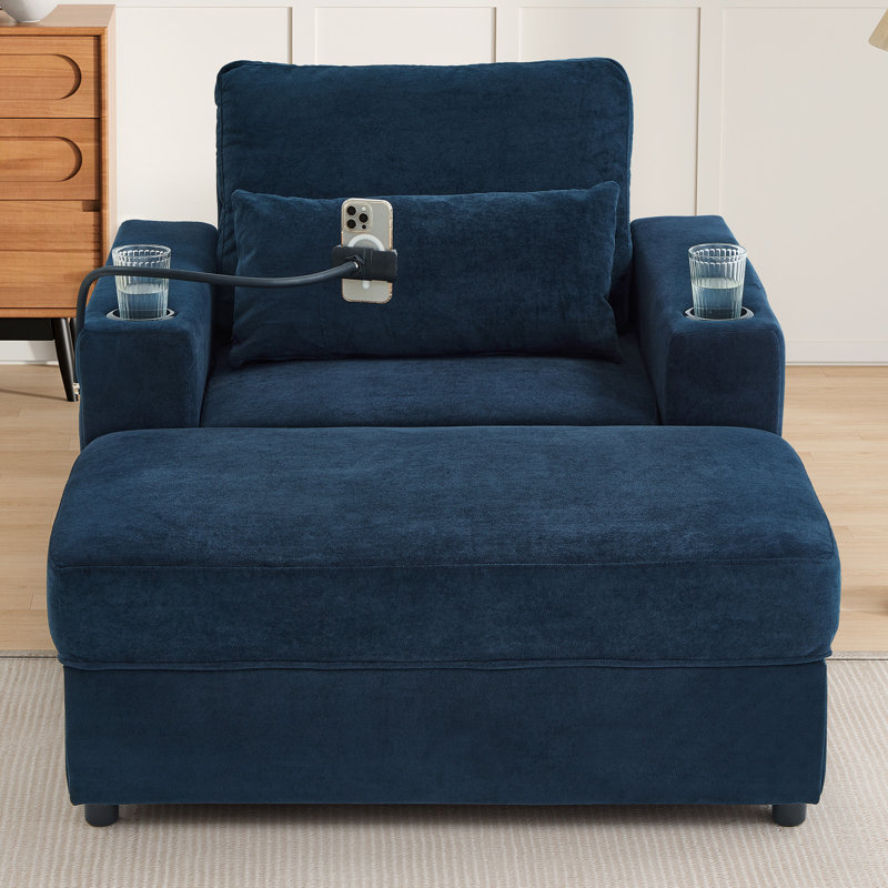 Canapé pour chaise longue de 42,5 po de largeur, Bleu