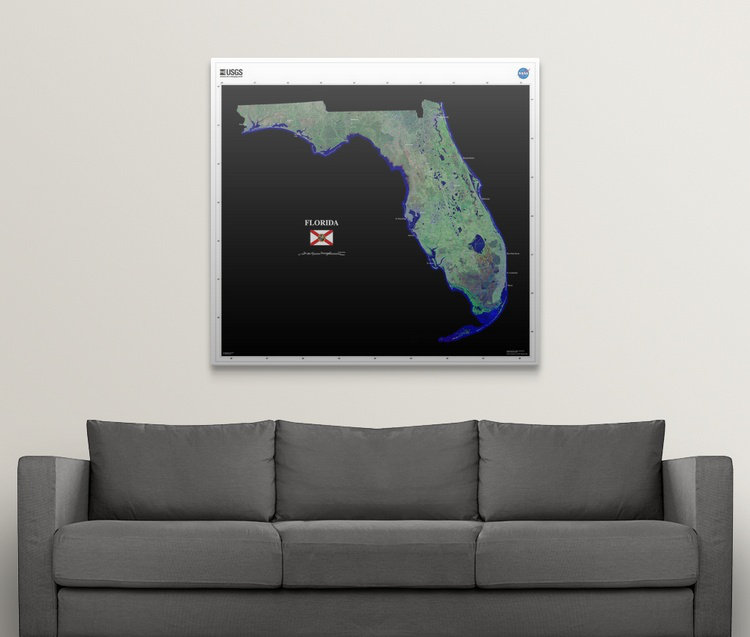 « floride-usg state mosaic », impression, H 48 po x l 48 po x P 1,25 po, Toile