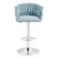 2 pièces tabourets de bar pivotants en tissu bleu 360 - Hauteur réglable avec dossier tissé et repose-pieds pour îlot de cuisine, pub, café de 2 repose-pieds, café, pub