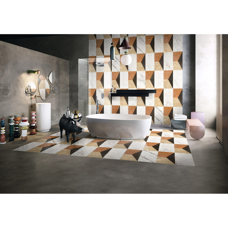 Marbre 12 x 24 - blanc or rouge, gris, style enchanteur, carrelage de style gris