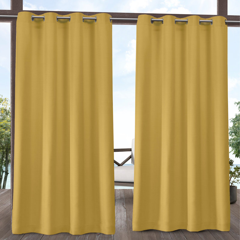 Breanna Semi Sheer Curtain Pair, 54" W x 96" L, Sunbath