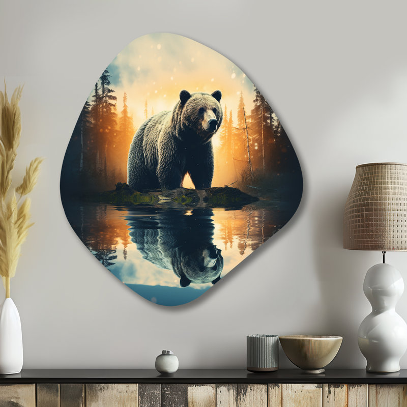 Double exposition de lentille d'ours flare III - art mural asymétrique en forme de nébuleuse d'ours