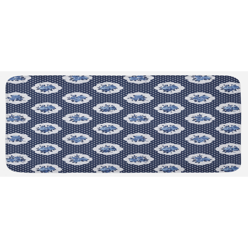 Traditional Solid Color Polyester Kitchen Mat