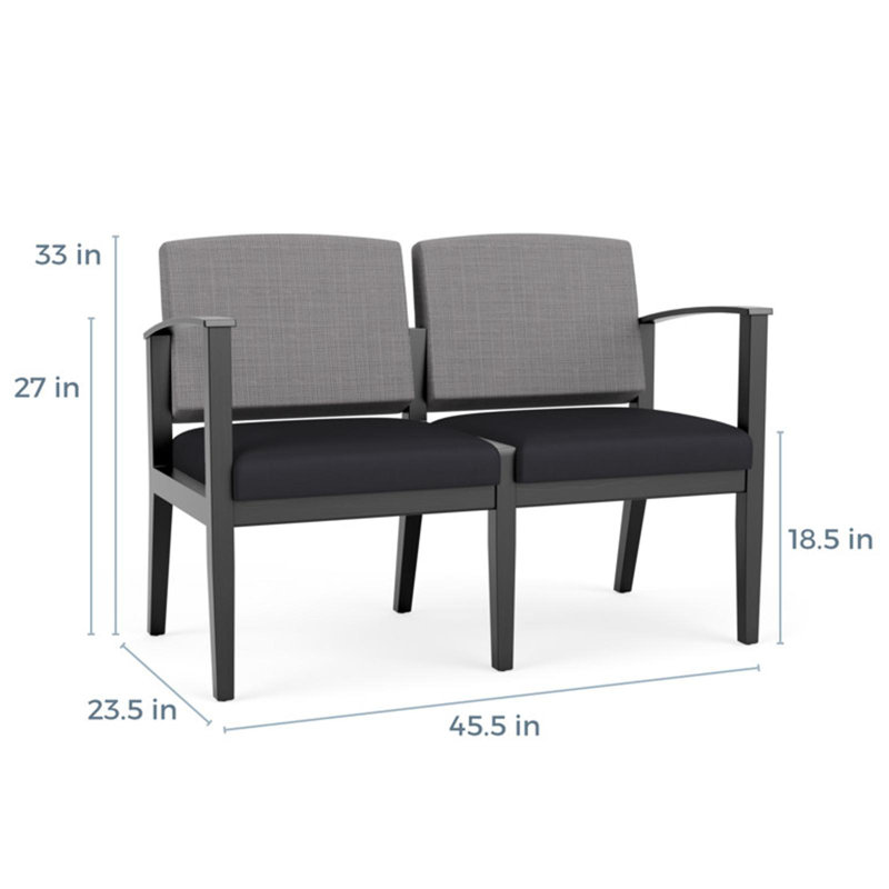 Siège tandem 2 places Amherst, Noir, Gris Chambray / noir Patriot Plus