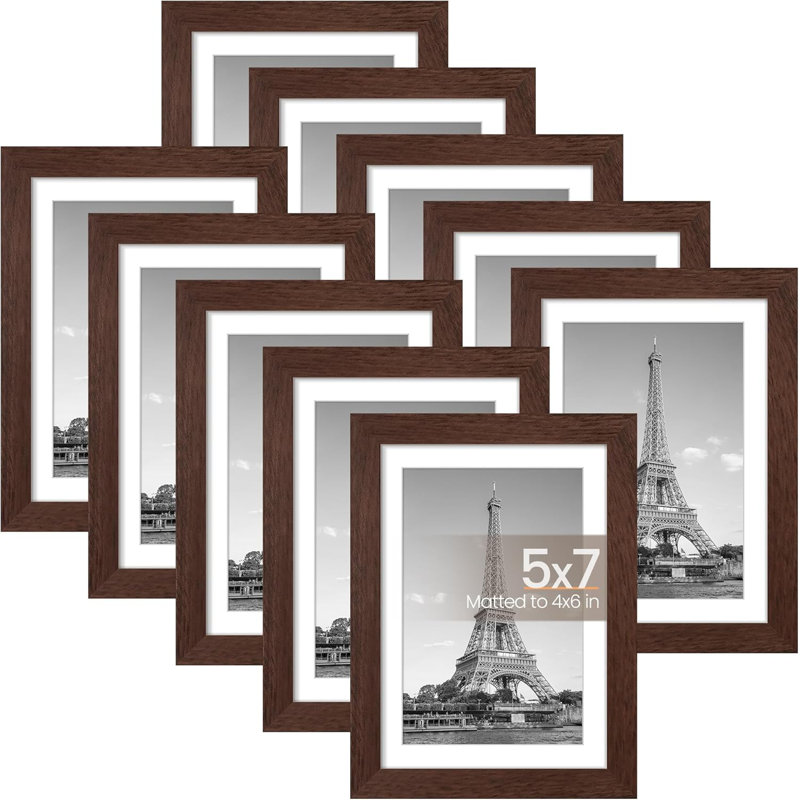 Ensemble de 10 cadres photo 5 x 7 bruns