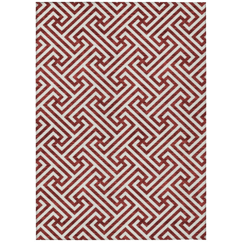 Tapis intérieur lavable à motif géométrique 9 pi x 12 pi ivoire