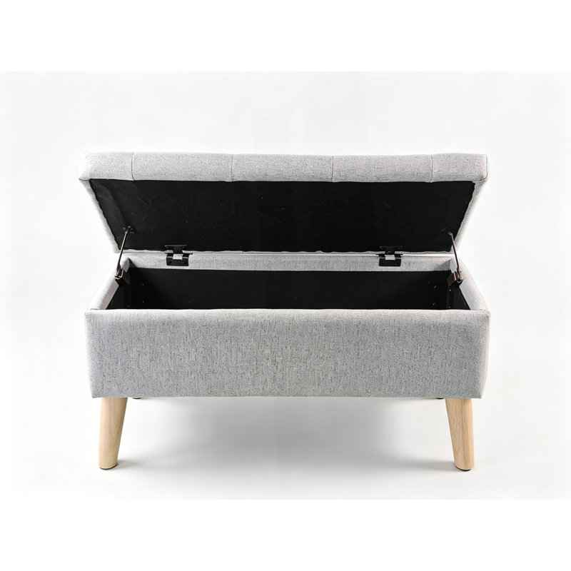 Banc de rangement avec repose-pieds avec plateau intégré, repose-pieds carré et repose-pieds rembourré