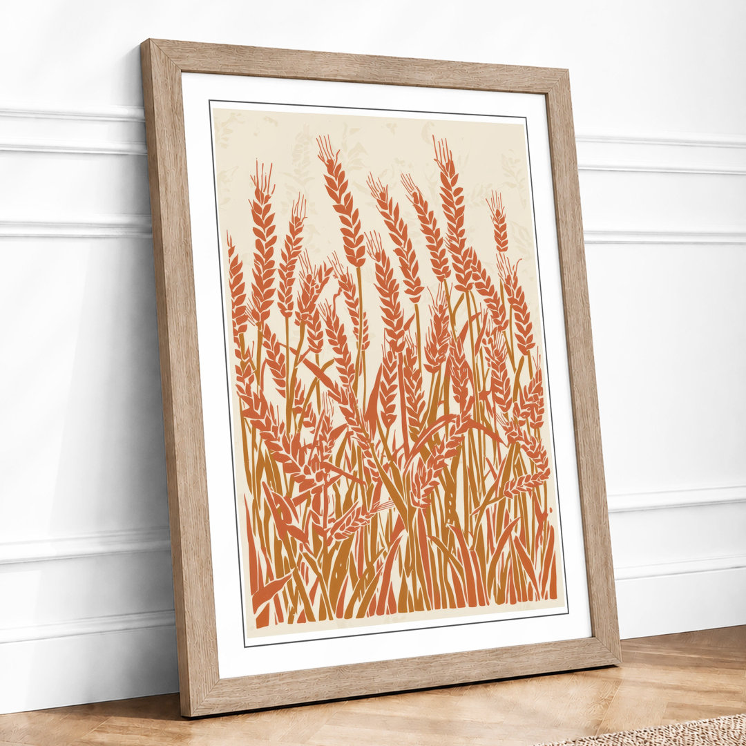 Wheat Field Harvest Botanical - Framed Print