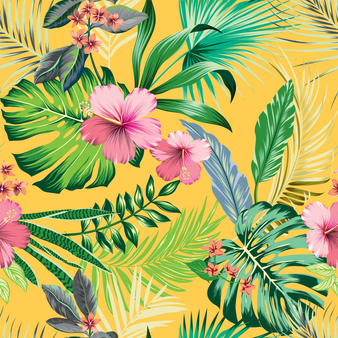 Adayre Tropical Pattern von Katyagrib - Grafik auf leinwand