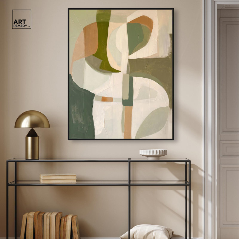 «Soft Reverberations I Canvas Midcentury Abstracts» par Art Remedy, H 37 po x l 31 po, Cadre flottant noir