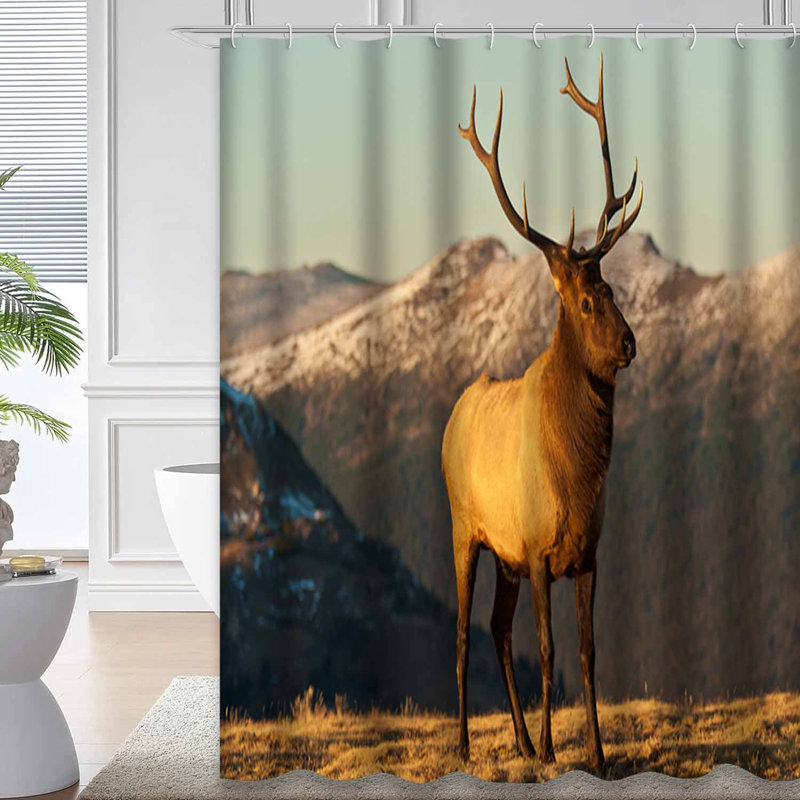 Rideau de douche avec 12 crochets Colorado Elk, L 72 po x l 78 po
