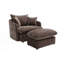 Fauteuil d'appoint pivotant surdimensionné rembourré avec repose-pieds-133963554