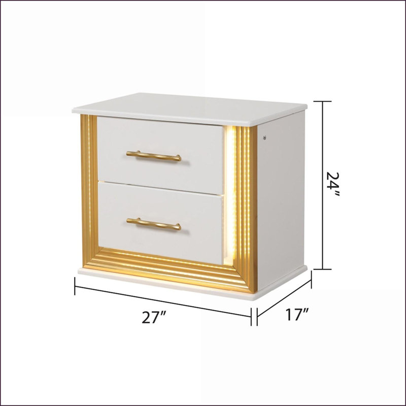 Table de chevet 2 tiroirs Contemporary
