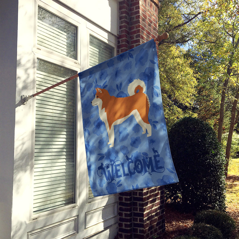 Caniche en polyester à 2 côtés 40 x 28 po standard welcome drapeau maison, Akita 2