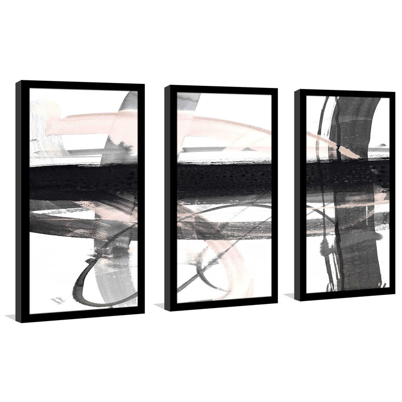 «Urban Vibe With Blush II», reproduction de peinture à l'aquarelle, L 52,5 po x H 33,5 po x P 1 po
