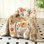 Jeté réversible matelassé en coton à motif floral Floral