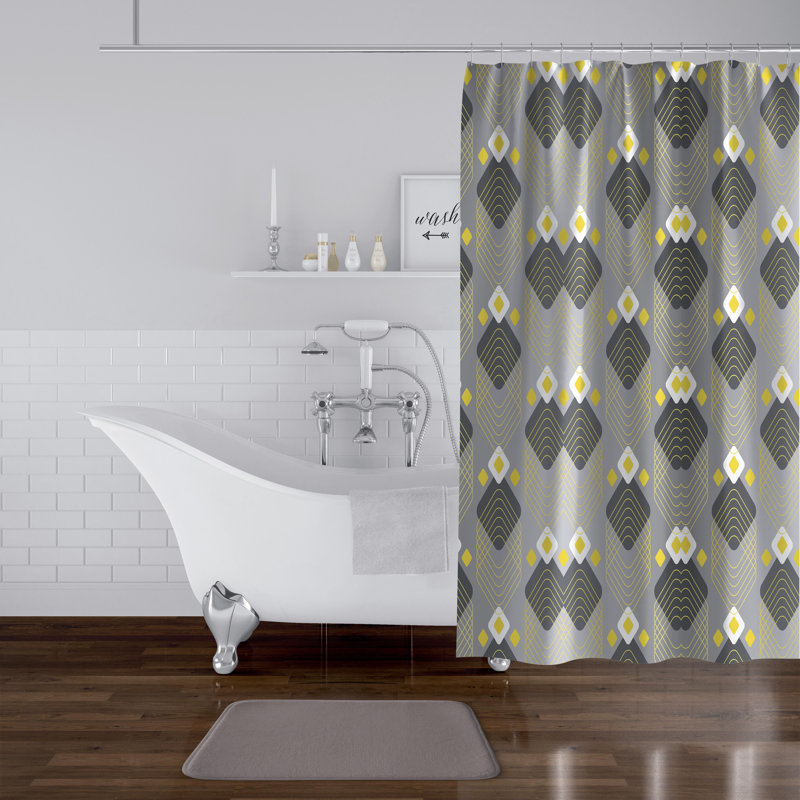 Fatema Geometric Shower Curtain, 90" H x 70" W