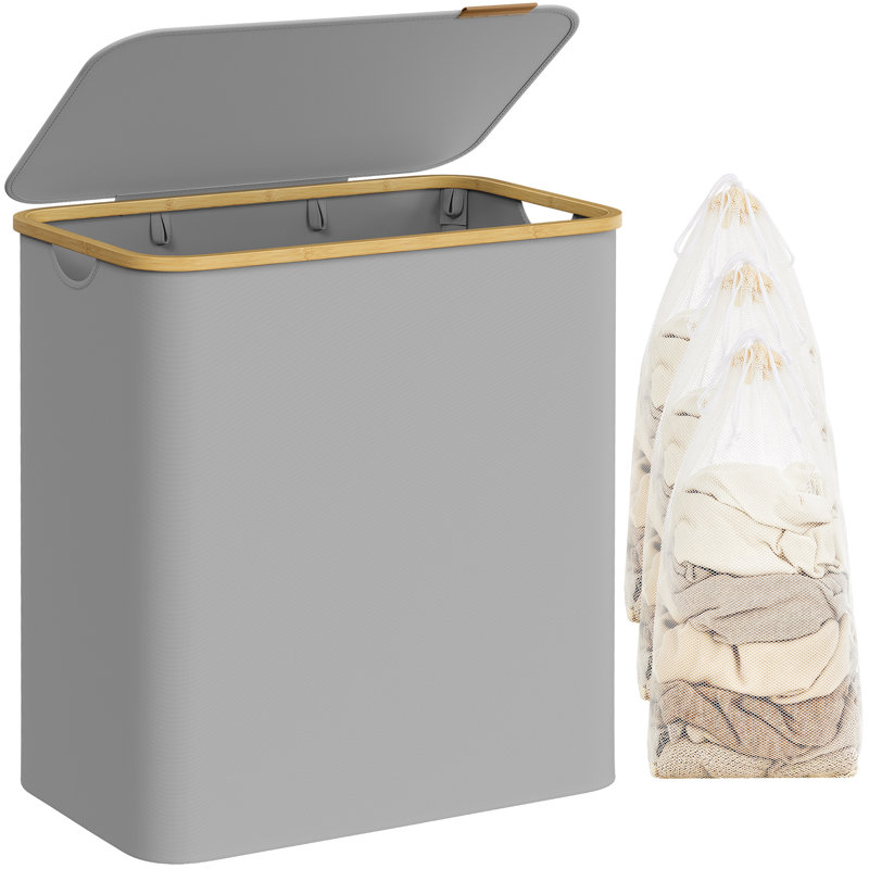 Laundry Hamper with Handles, Dove Grey