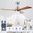 52" Solid Wood DC Motor Blade Ceiling Fan With Light & Remote Control-1343684361-1343684373