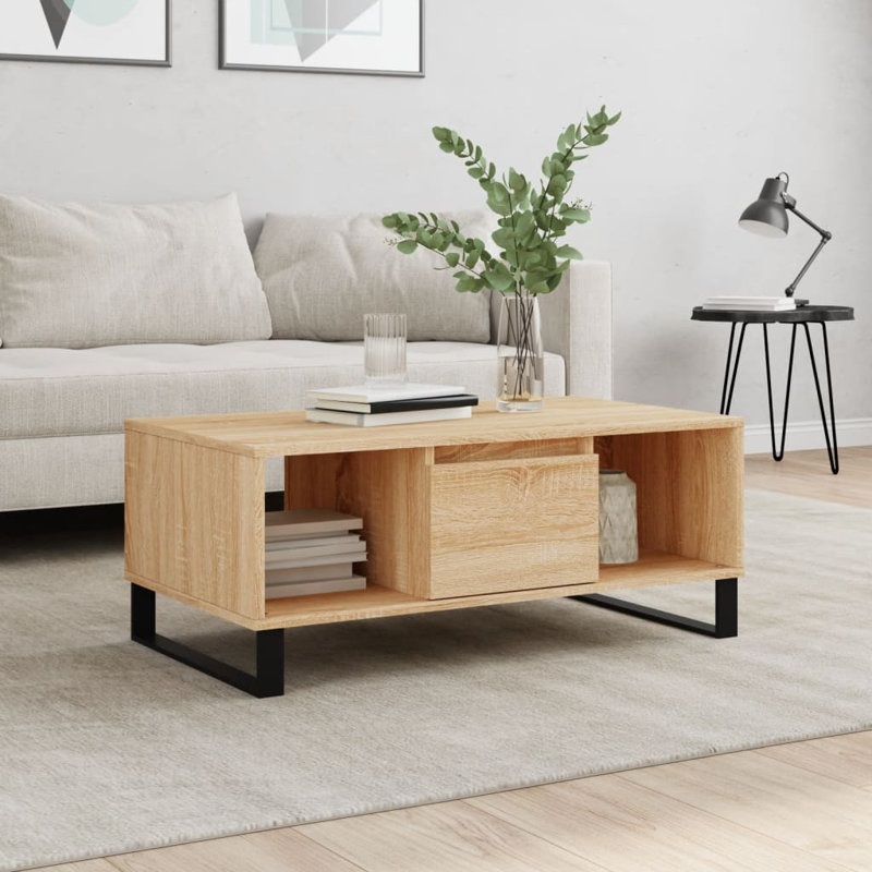Aldrik Sled Coffee Table with Storage, Sonoma Oak