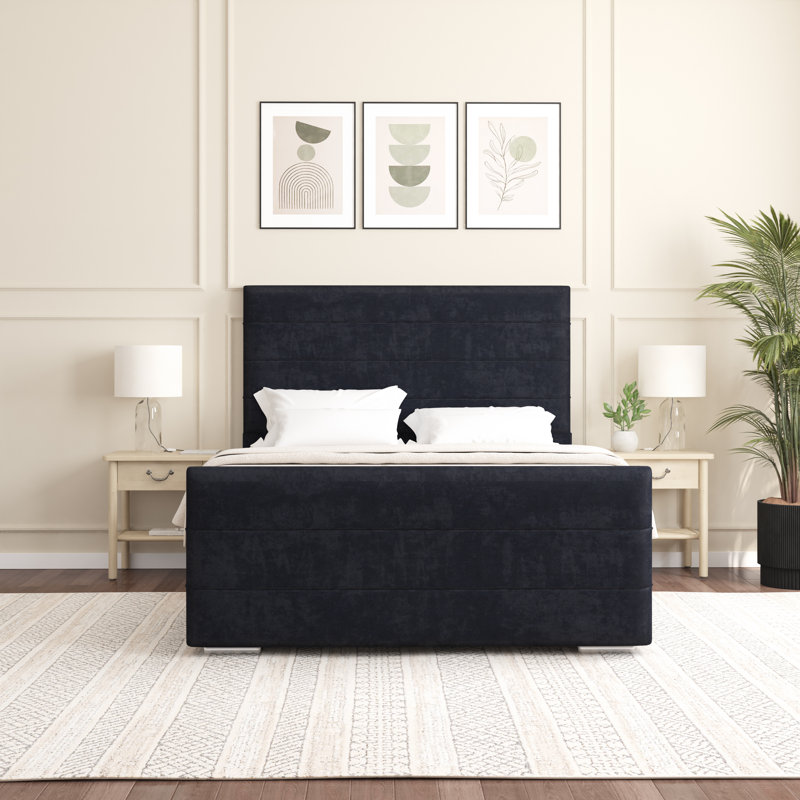 Boggs Upholstered Bed, Black, King (5')