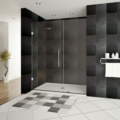 Ultra-E - W x 72'' H Hinged Door Frameless Shower Door with