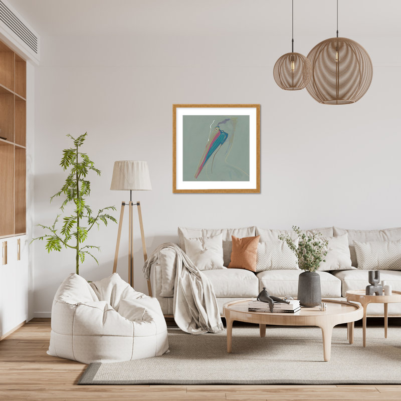 Coastal Retreat Coastal Drift: Pelican, 48" H x 48" W, Wrapped Canvas, Gold