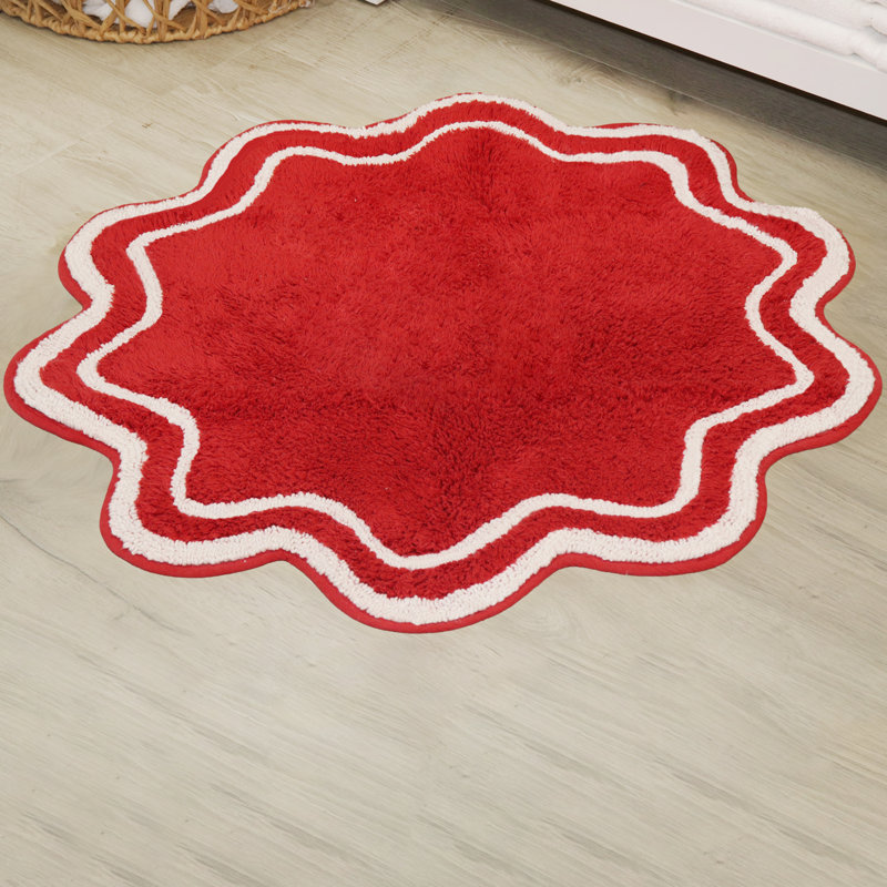 Tapis pour salle de bain Dobrinka, Rouge, 30 po (rond)