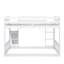 Lit superposé simple au-dessus d'un lit simple avec rampe et échelle d'escalade, style maison de jeu avec garde-corps, blanc-1409484458