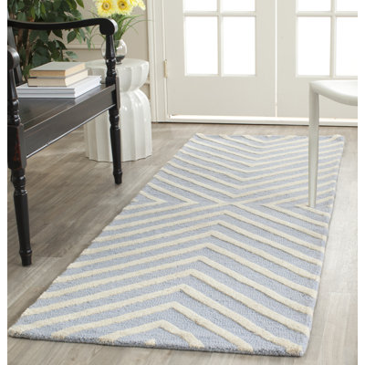 Tapis performance à chevrons en laine touffetée Sivad