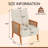 Upholstered Accent Chair With Rattan Arms And Solid Wood Legs-1088208142