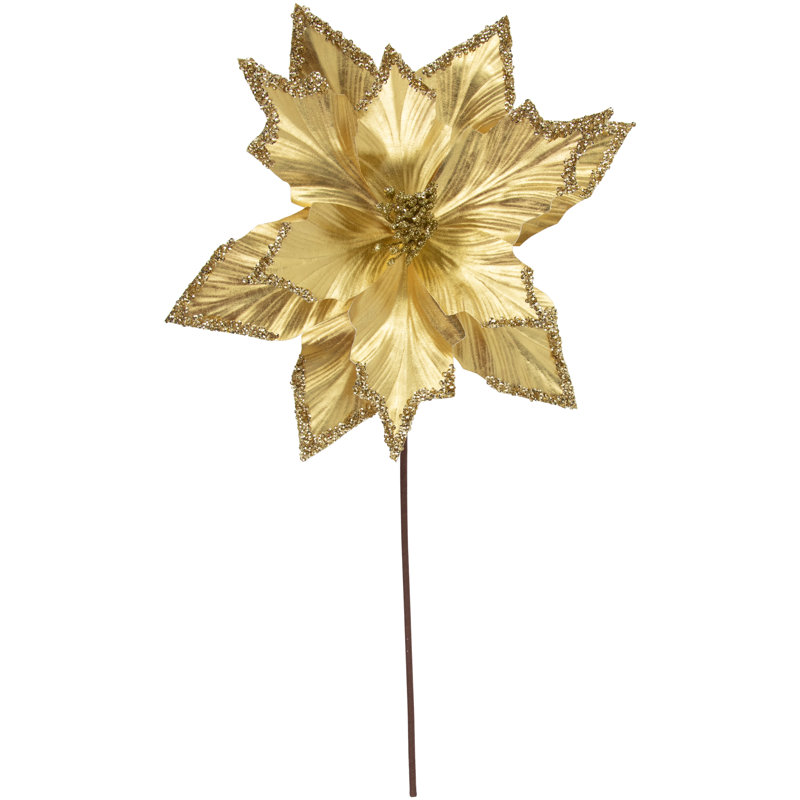 24'' Floral Fabric Pick, Gold
