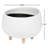 Round Ceramic Planter with Wood Feet-27131845