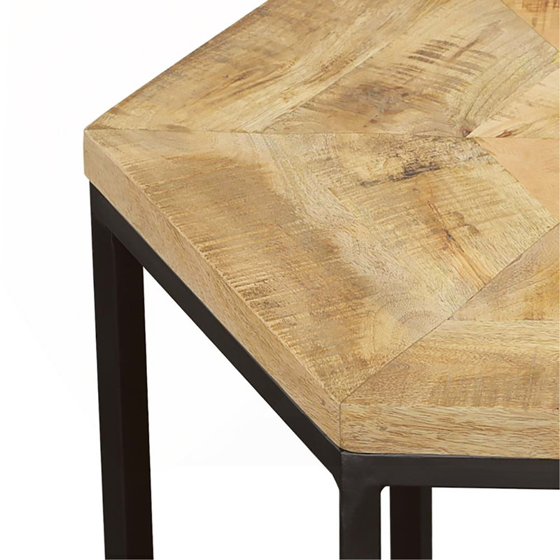 Table gigogne 2 pièces Natural and Black