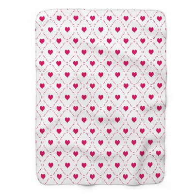 Heartbeats Pink - 1 Piece Premium Sherpa Blanket
