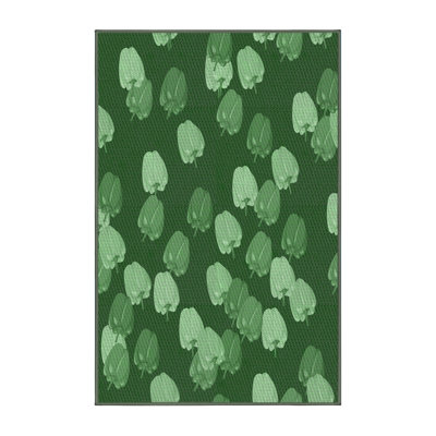Tapis vert/bleu foncé à motifs