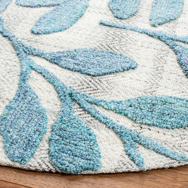 Blakesburg Hand Tufted Performance Floral Rug, Round 6'