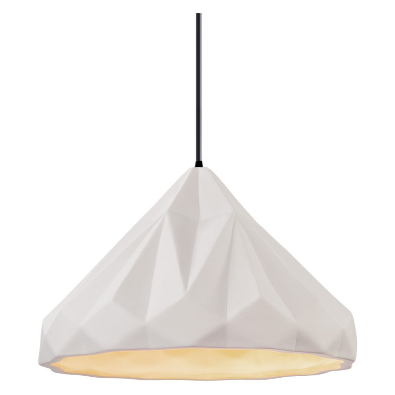 Cattier 1 - Light Single Geometric Pendant, Matte Black, Midnight Sky/Matte White