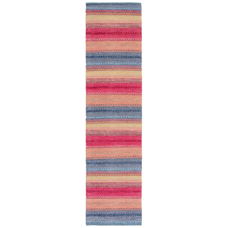 Tapis rayé en coton Montauk, Tapis de couloir 2 pi 3 po x 9 pi