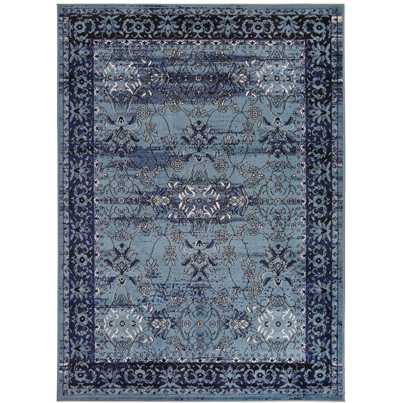Booker Oriental Blue Area Rug, Rectangle 4'11" x 6'11"