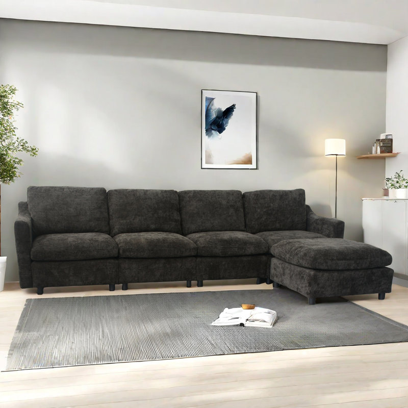 Canapé modulaire surdimensionné polyvalent avec méridienne réversible pour un confort ultime
