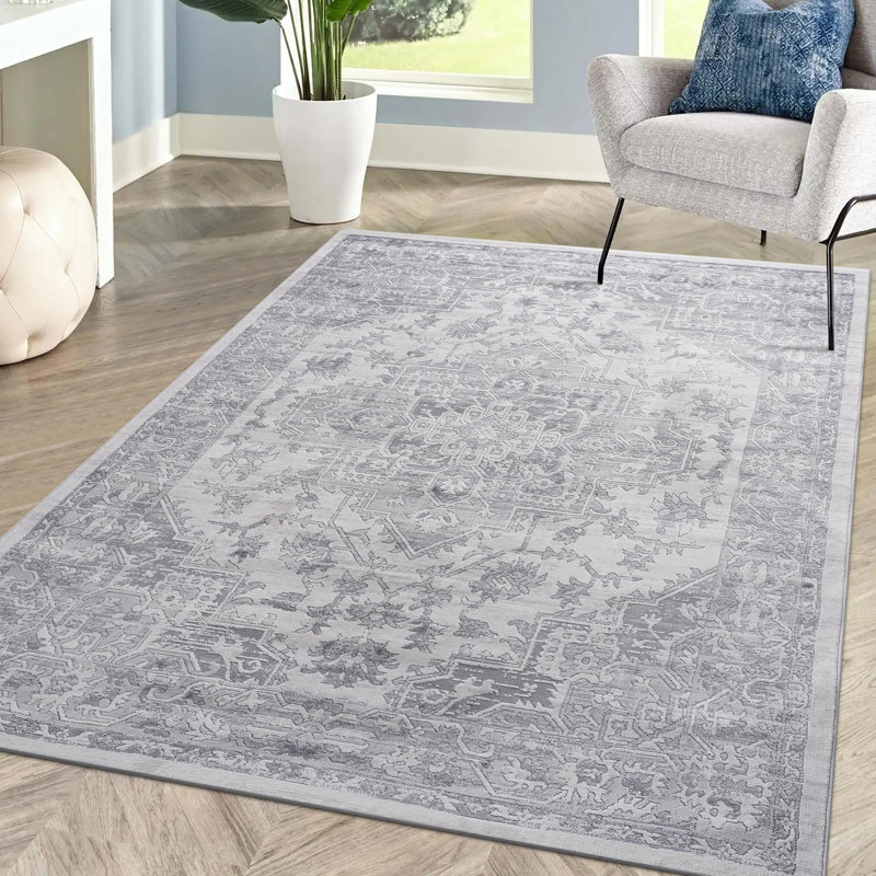 Tapis d'intérieur / extérieur en polyester / polypropylène tressé à la machine Zachais, Rectangle 6 pi 7 po x 9 pi