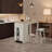 Counter Height Dining Set with 2 Stools, Soft Gray Solid Wood Small Space Rectangle Table, 47-Inch Width, Storage Drawer and Cabinets