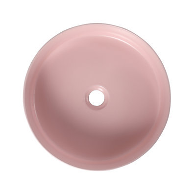 Ceramic Bathroom Sink - Pink Vessel Artistic Basin, 15.59In X 4.67In, Ceramic, Simple To Keep Clean And Functioning Effectively Germ-