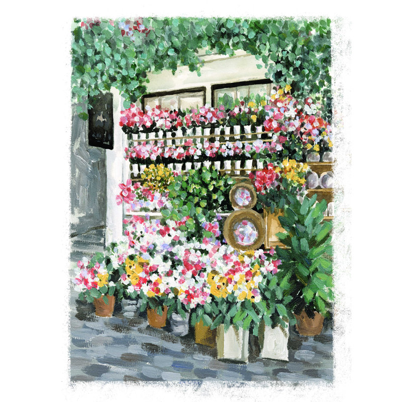 " Flower Market ", 16" H x 12" W