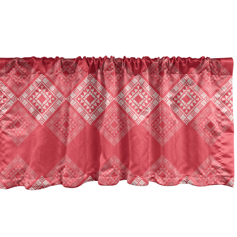 Ensemble de 2 cantonnières Ambesonne Aztec corail foncé et coquille d'œuf pâle, L 42 po x L 18 po