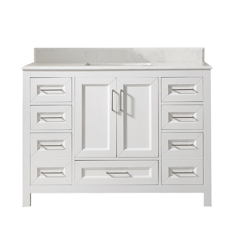 Latichia 48.03 " W Freestanding Standard 1 Single Vanity Bathroom Vanity With Cultured Marble Top
